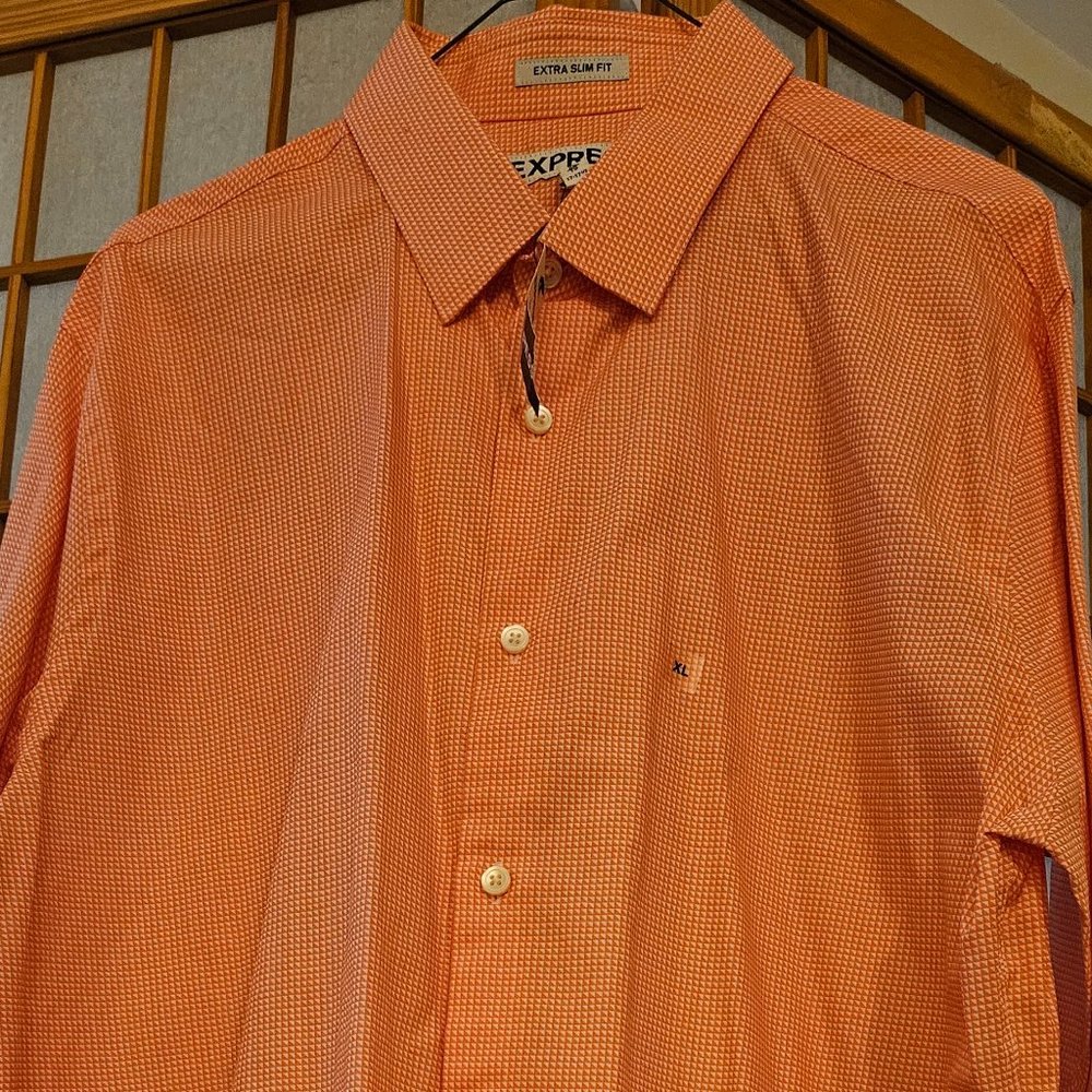Express Extra Slim Fit Stripped Dress Shirt Extra XL/TG